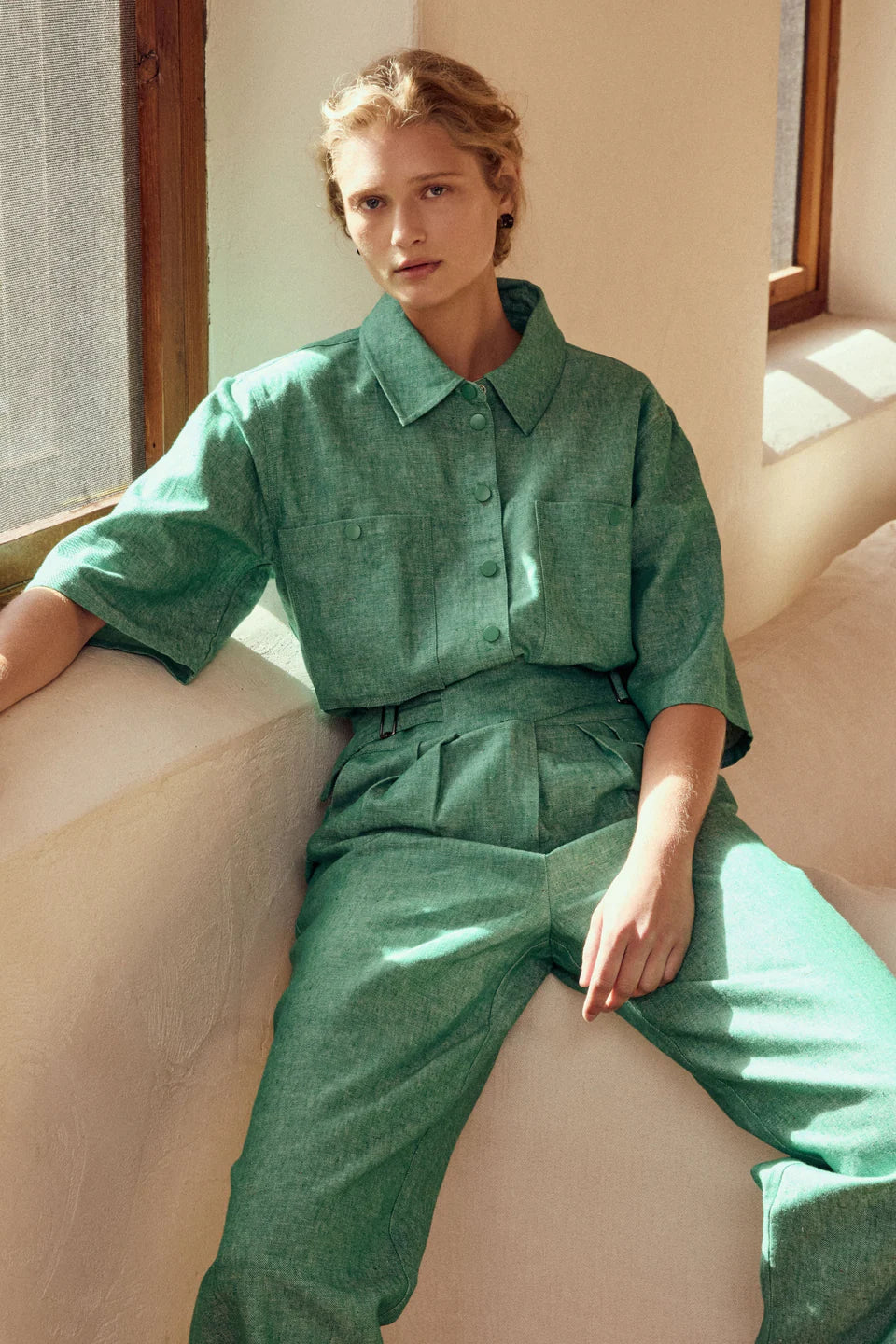 Alpah Shirt - Green Speckle