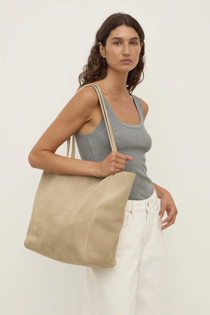 Paige Suede Tote Bag - Sand