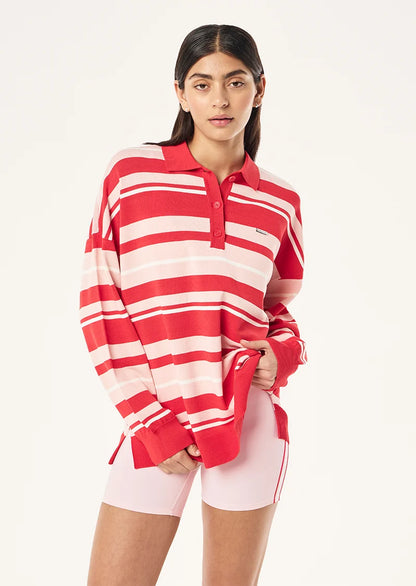 Strata Rugby Knit - Strawberry Stripe