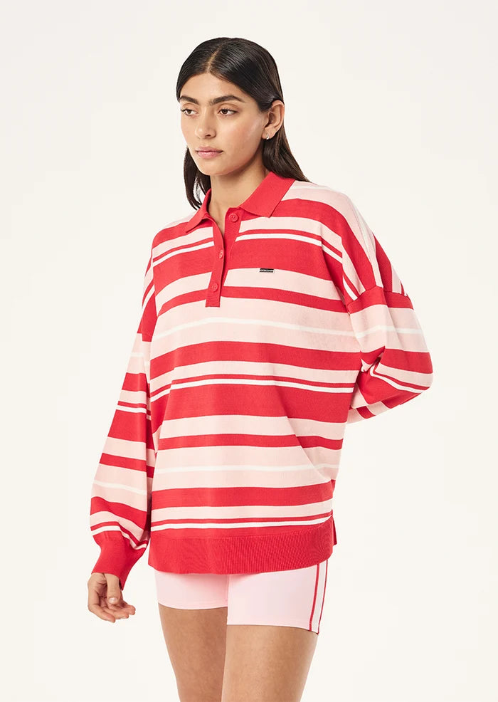 Strata Rugby Knit - Strawberry Stripe