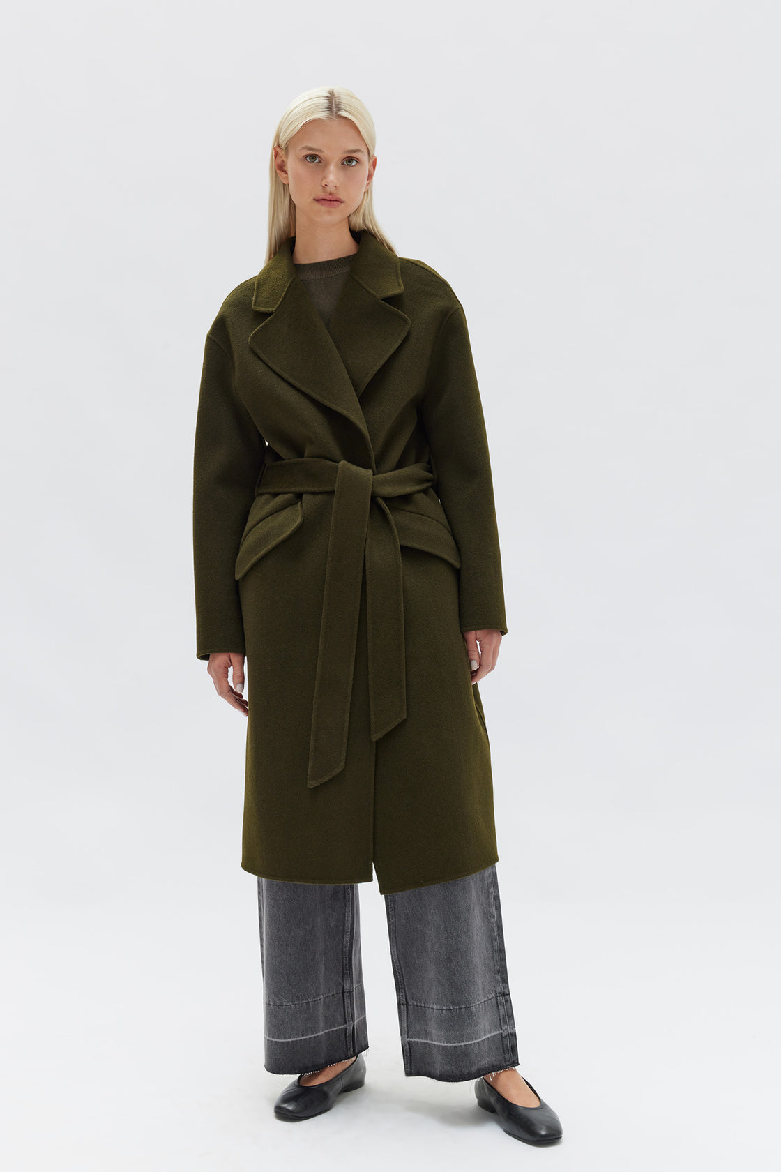 Sadie Single Breasted Wool Coat - Forest