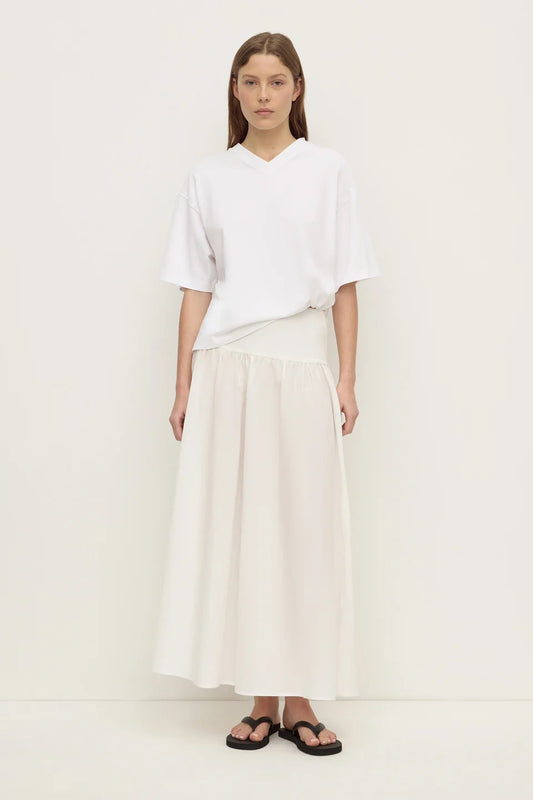 Sarah Cotton Maxi Skirt - White