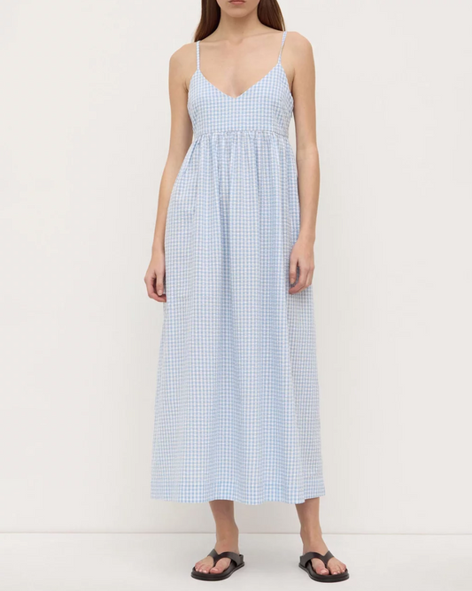 Ainslee Midi Dress - Blue Check