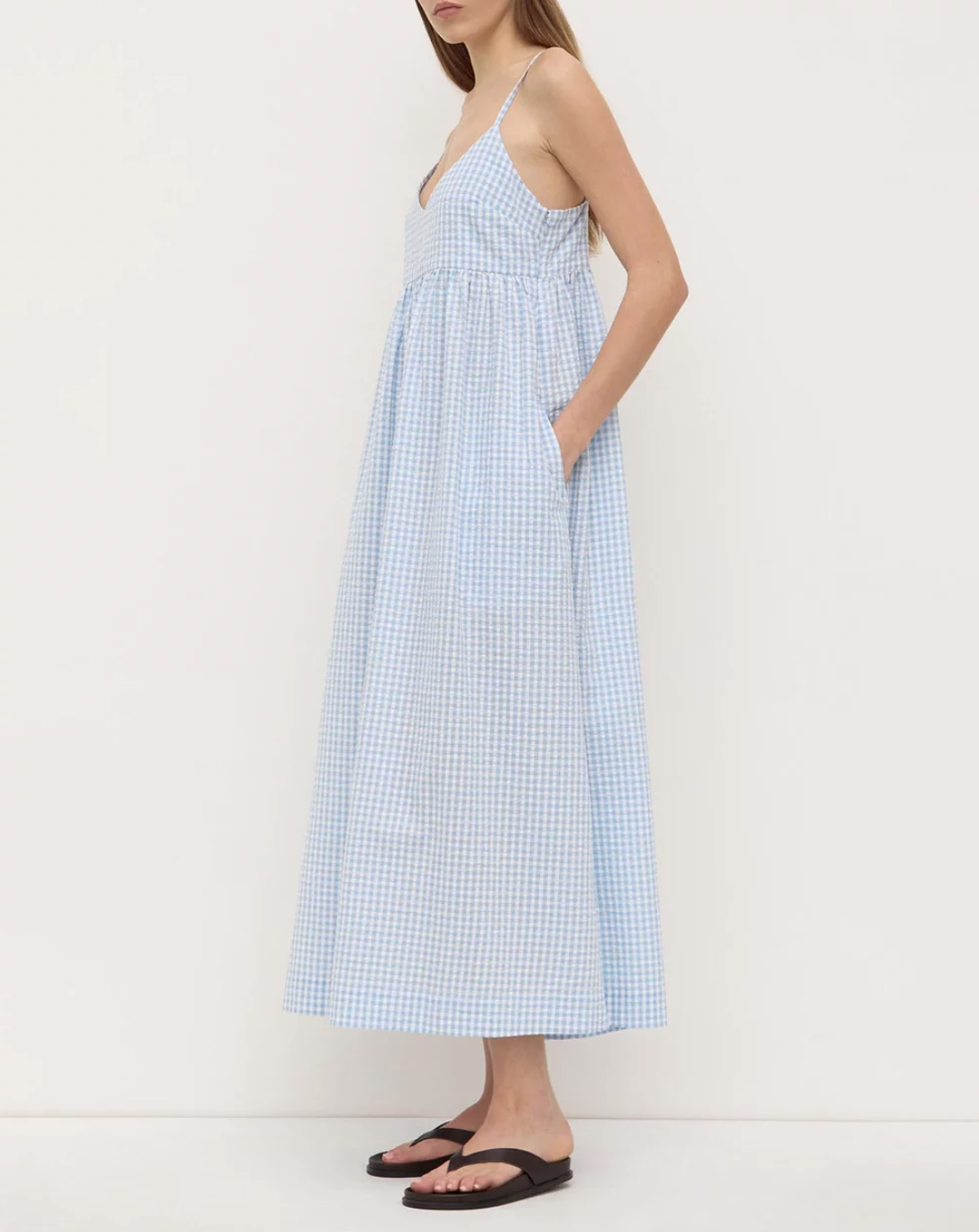Ainslee Midi Dress - Blue Check