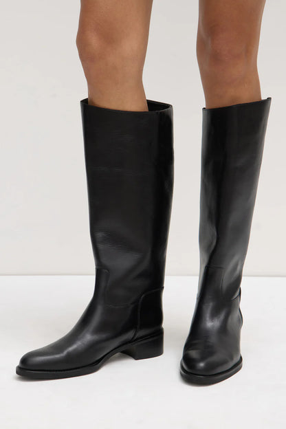 Stevie Leather Riding Boot - Black