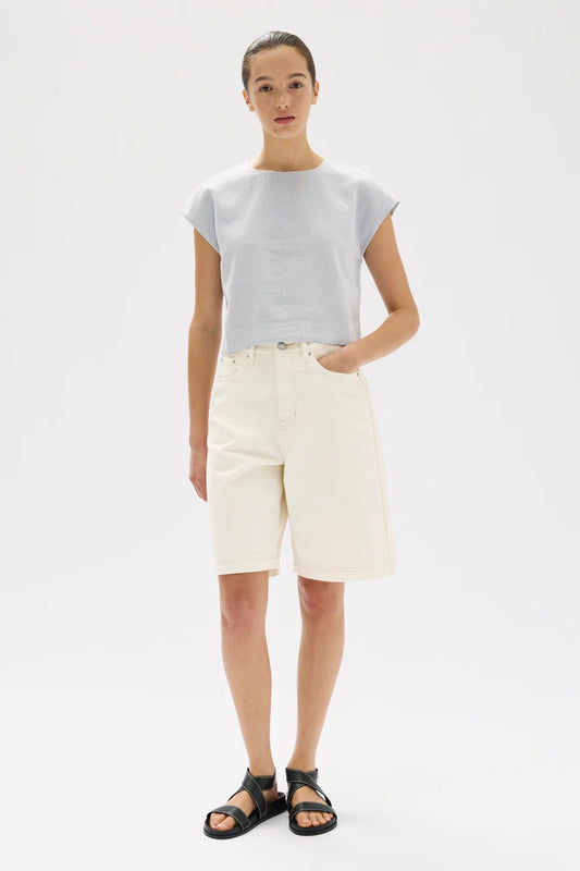 Tori Linen Top - Blue Haze