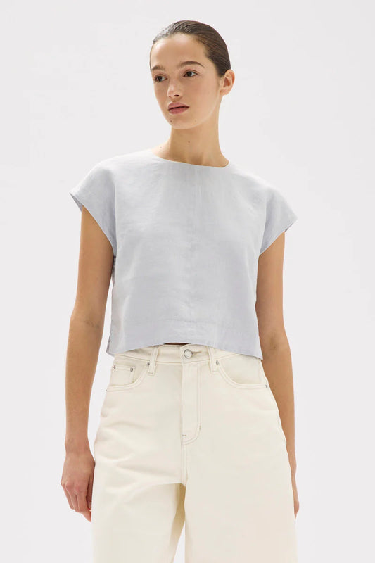 Tori Linen Top - Blue Haze