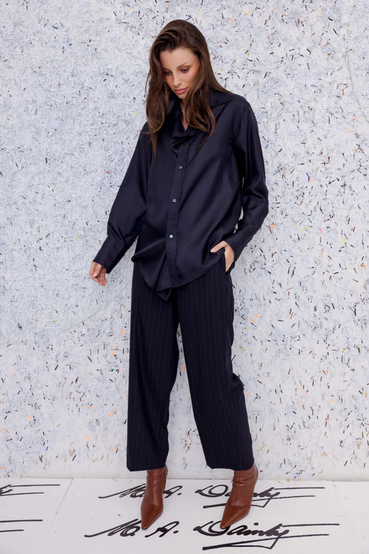 Tower Wool Pant - Navy Stripe