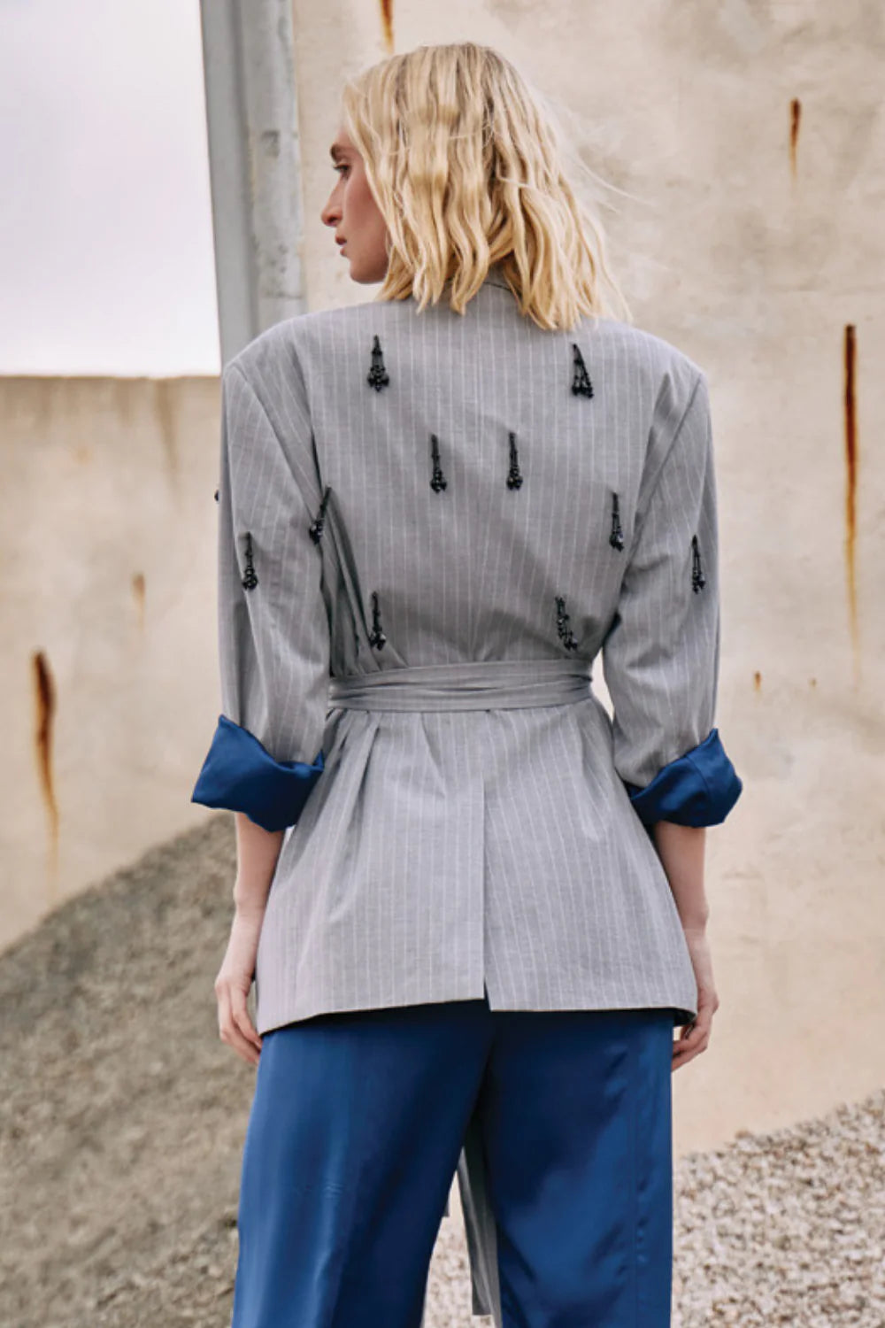 Chandelier Jacket - Grey Stripe