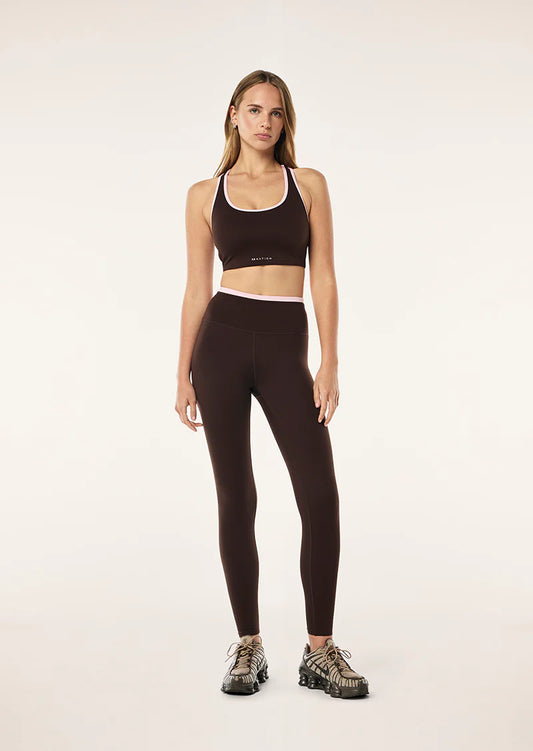 Vita Full Length Legging - Expresso /Chalk Pink