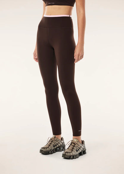 Vita Full Length Legging - Expresso /Chalk Pink