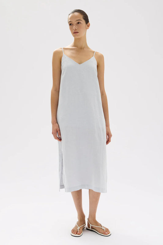 Vallory Linen Slip Dress - Blue Haze