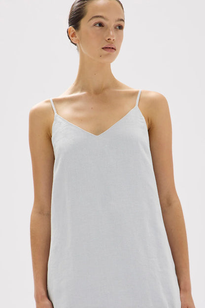Vallory Linen Slip Dress - Blue Haze