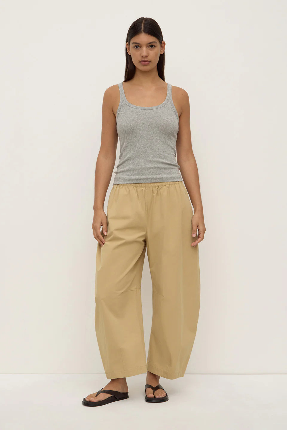 Lola Barrel Pant - Tan