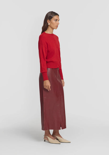 Hart Merino Cardigan - Fire Red