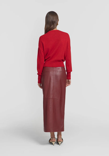Hart Merino Cardigan - Fire Red