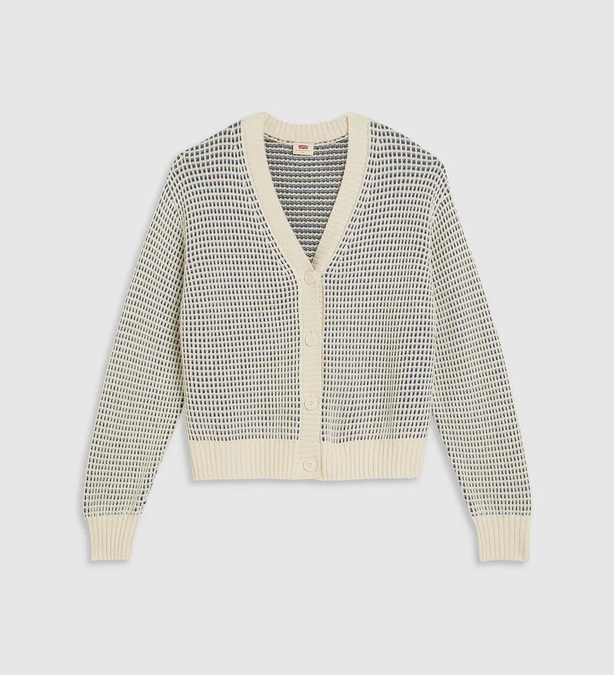Snowflake Cardigan -Butter Cream Stripe