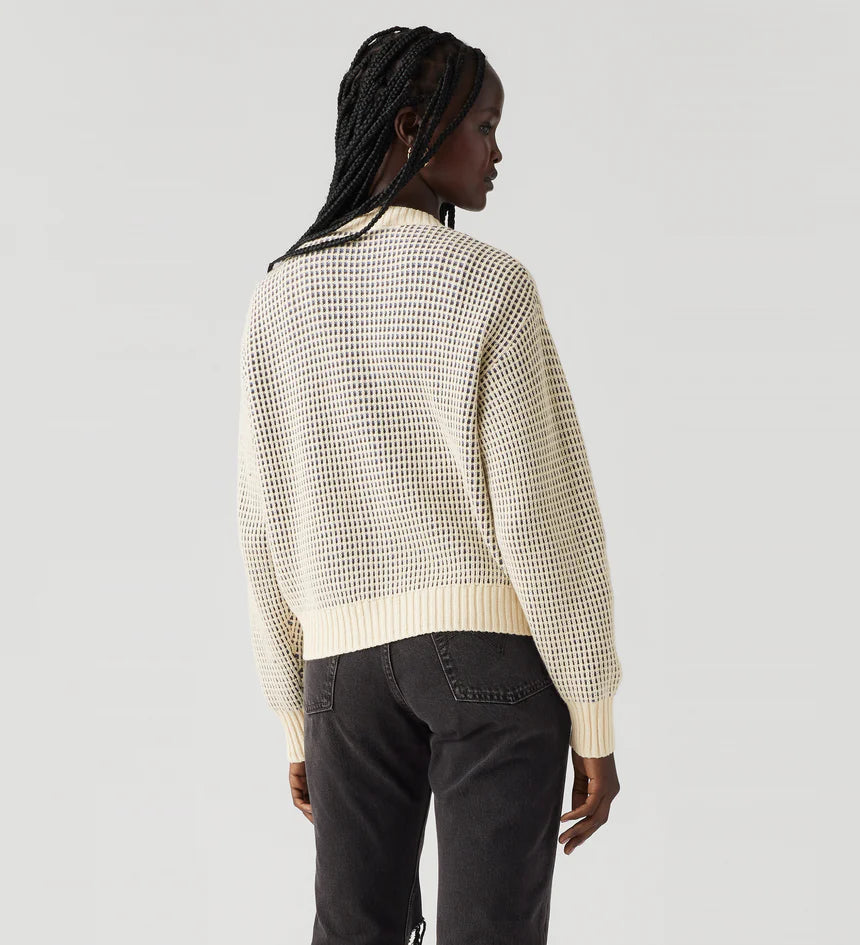 Snowflake Cardigan -Butter Cream Stripe
