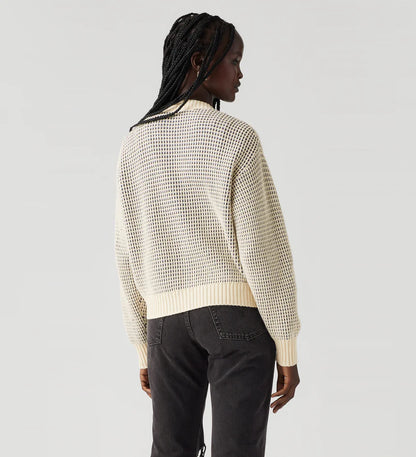 Snowflake Cardigan -Butter Cream Stripe