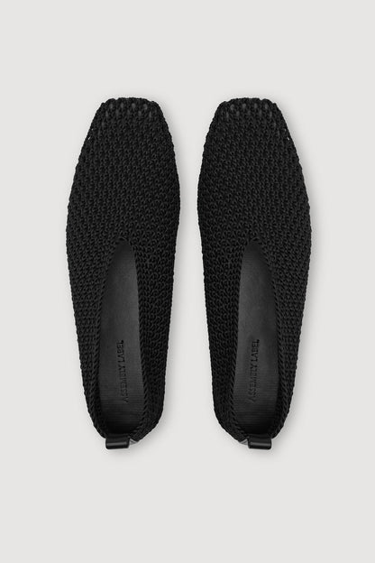 Willa Crochet Ballet Flat - Black