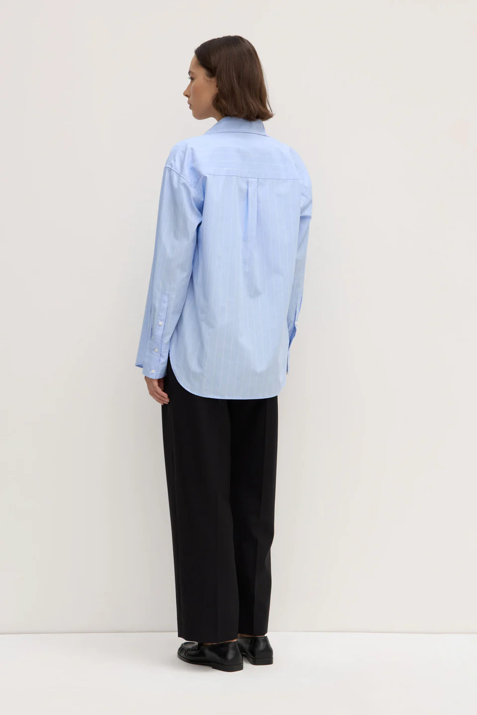 Womens Otis Poplin Stripe LS Shirt - Bahama/White