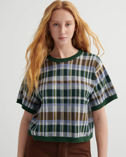 Chequered Tee - Forest