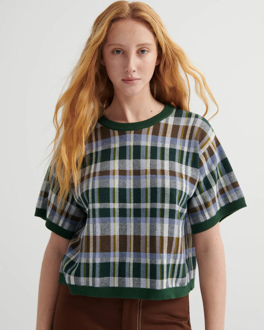 Chequered Tee - Forest