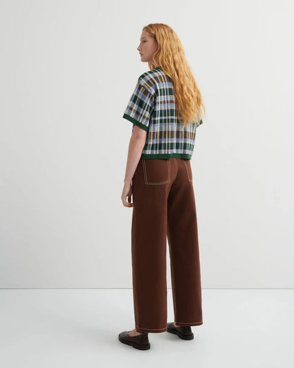 Chequered Tee - Forest