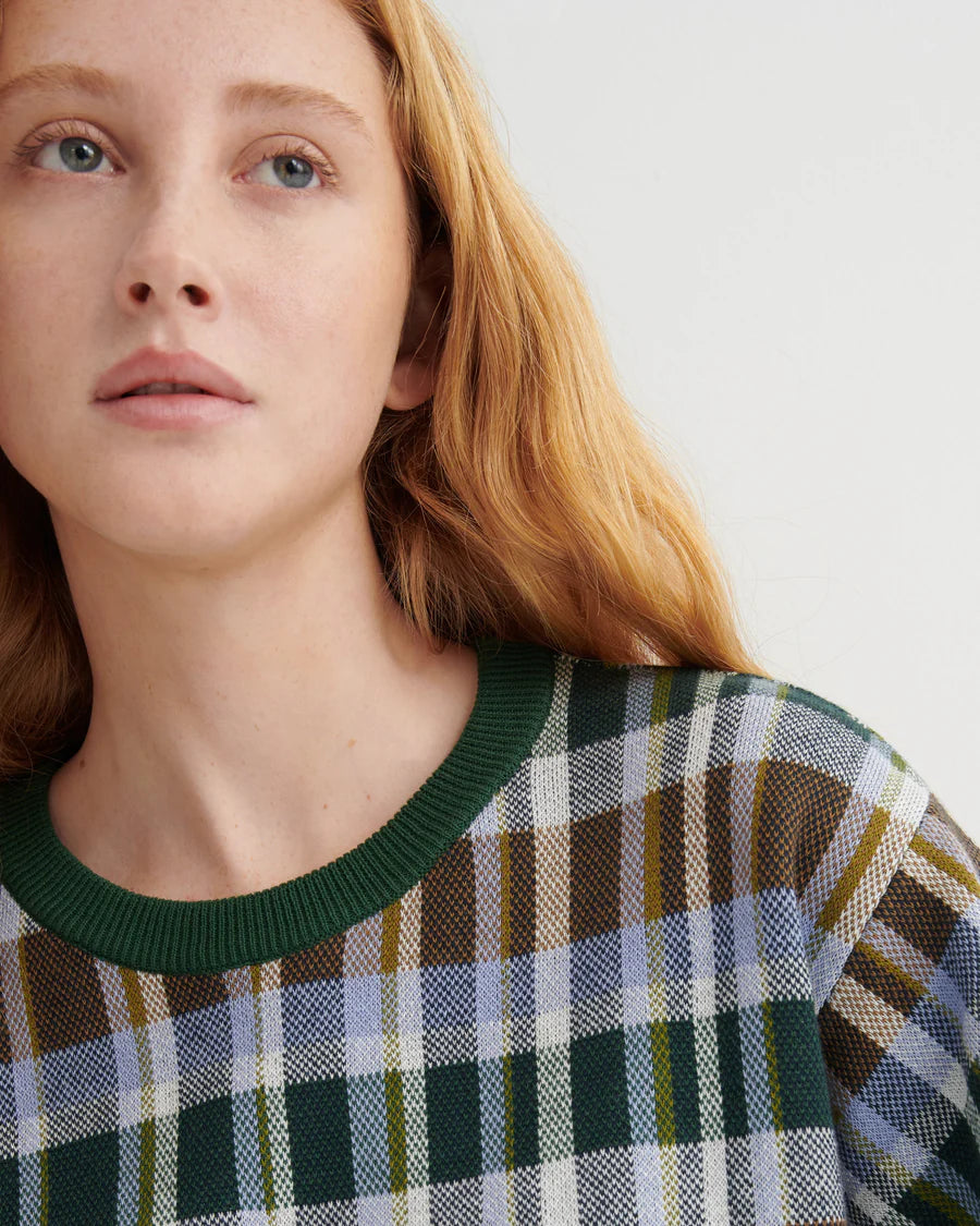 Chequered Tee - Forest