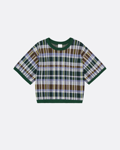 Chequered Tee - Forest