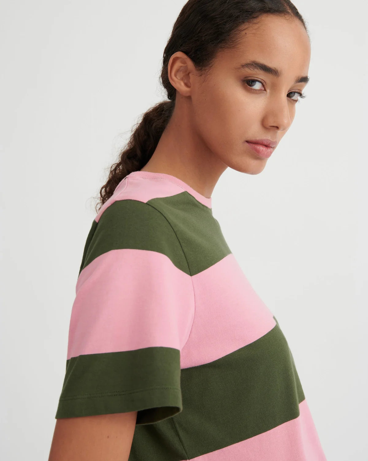 Classic Tee - Begonia Stripe