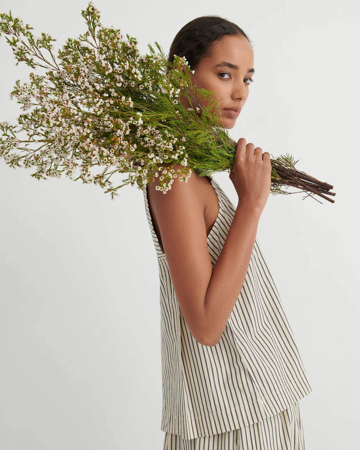 Elle Top - Ecru Stripe