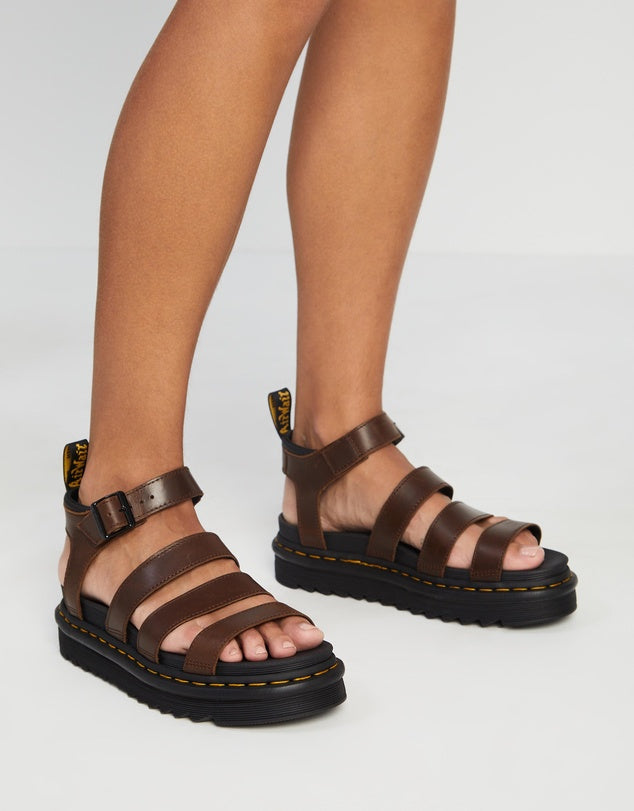 Blaire 3 Strap Sandal - Dark Brown Oily Illusion