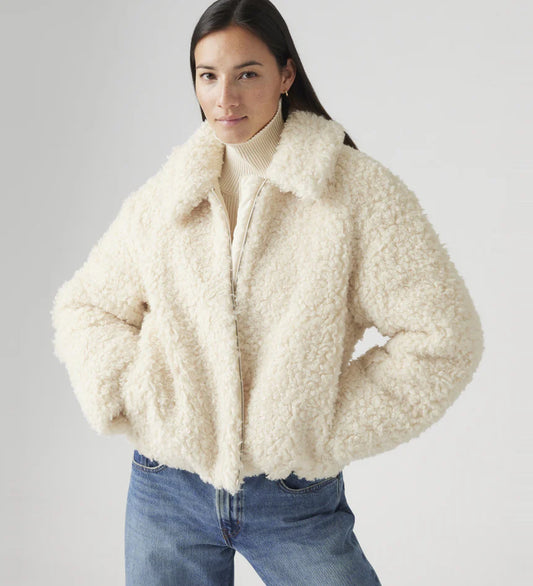 Kate Sherpa Jacket - White Swan
