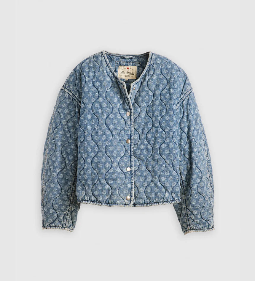 Rumer Quilted Liner Shirt - Geo Denim