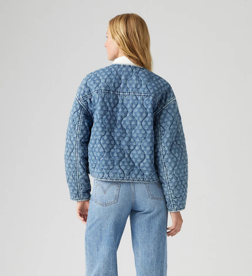 Rumer Quilted Liner Shirt - Geo Denim