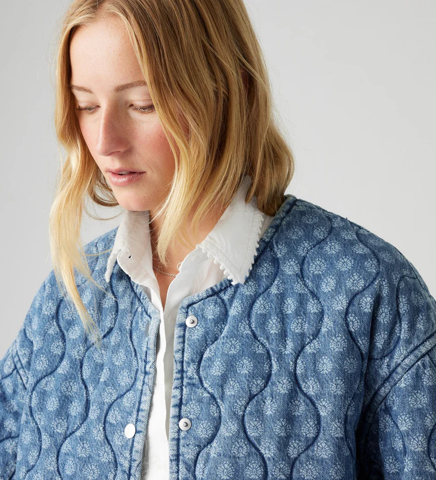 Rumer Quilted Liner Shirt - Geo Denim