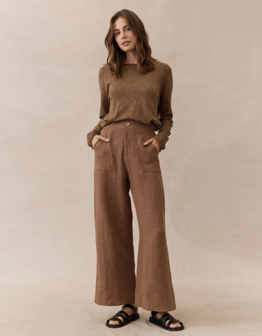 Jude Linen Pants - Mocha