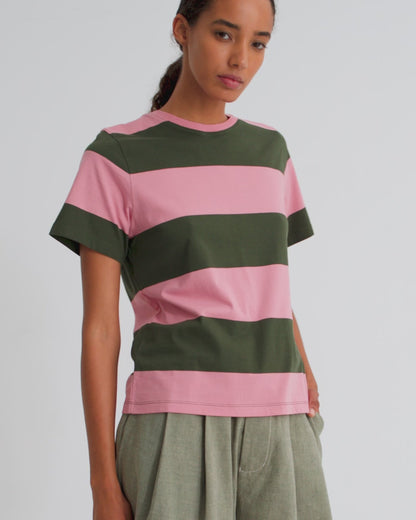 Classic Tee - Begonia Stripe