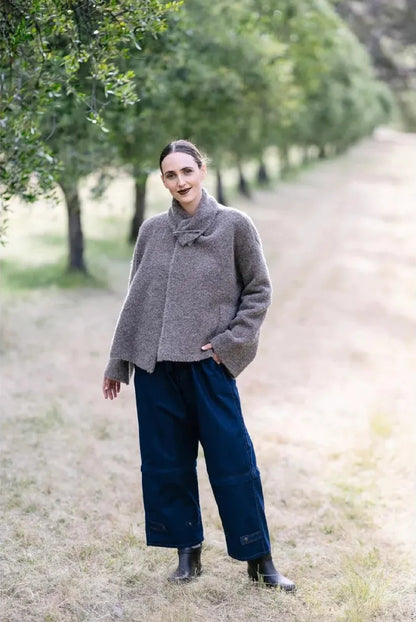 Shetland Cardi - Bark