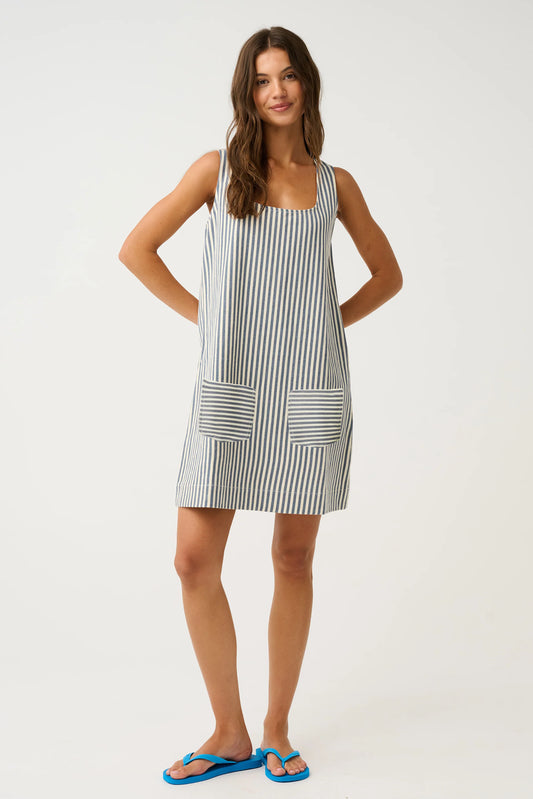 Noa Mini Dress - Stripe Denim