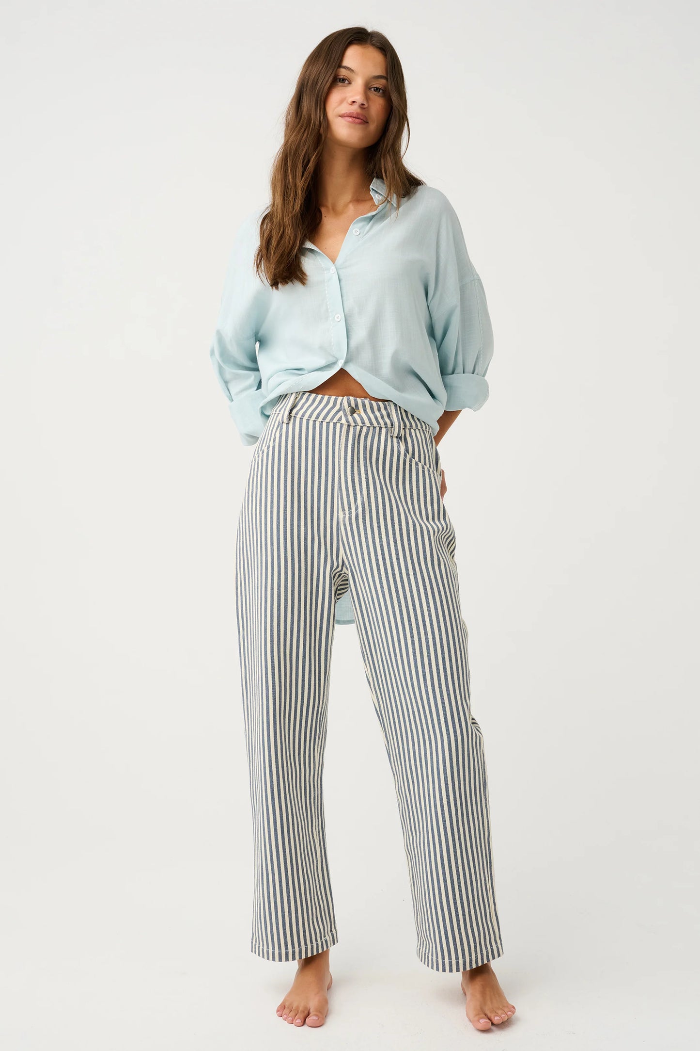 Sylas Jean - Stripe Denim - Cartel & Willow