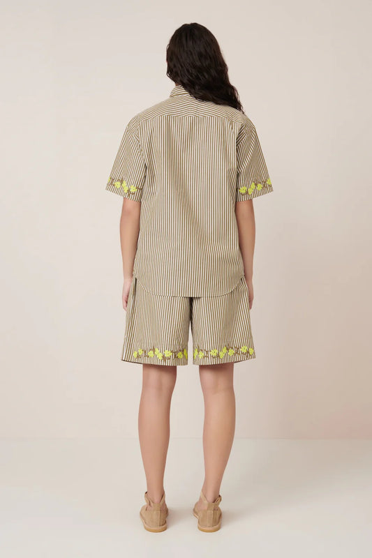 Wildflower Shirt - Treetop Stripe