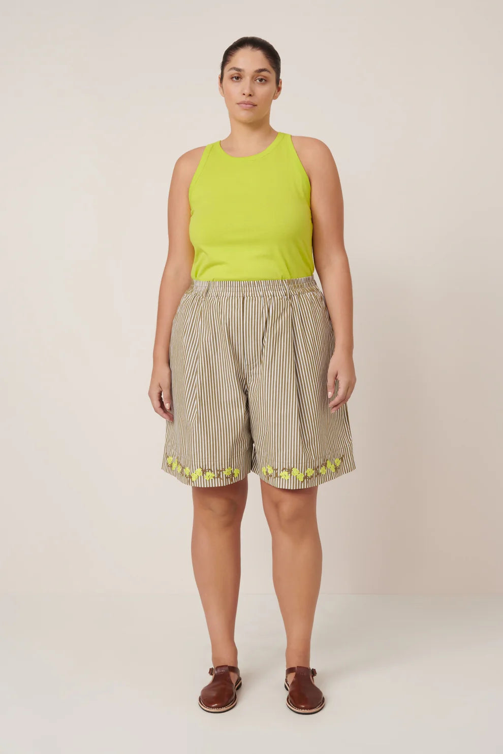 Wildflower Shorts - Treetop Stripe