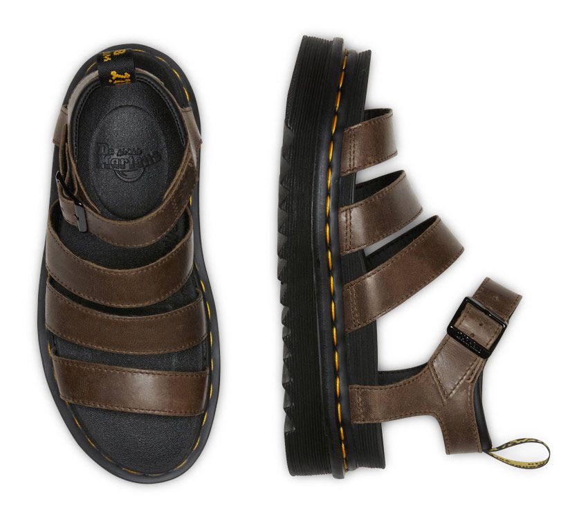 Blaire 3 Strap Sandal - Dark Brown Oily Illusion