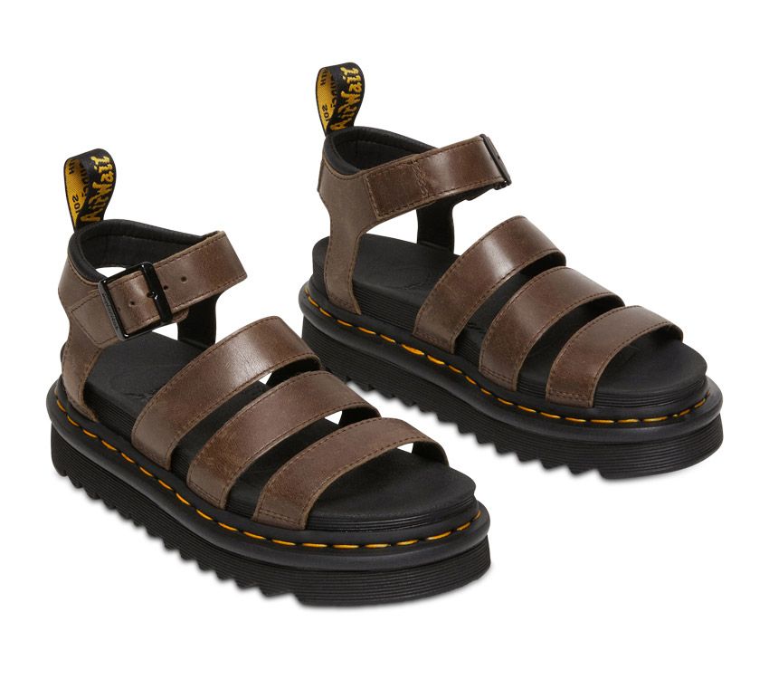 Blaire 3 Strap Sandal - Dark Brown Oily Illusion