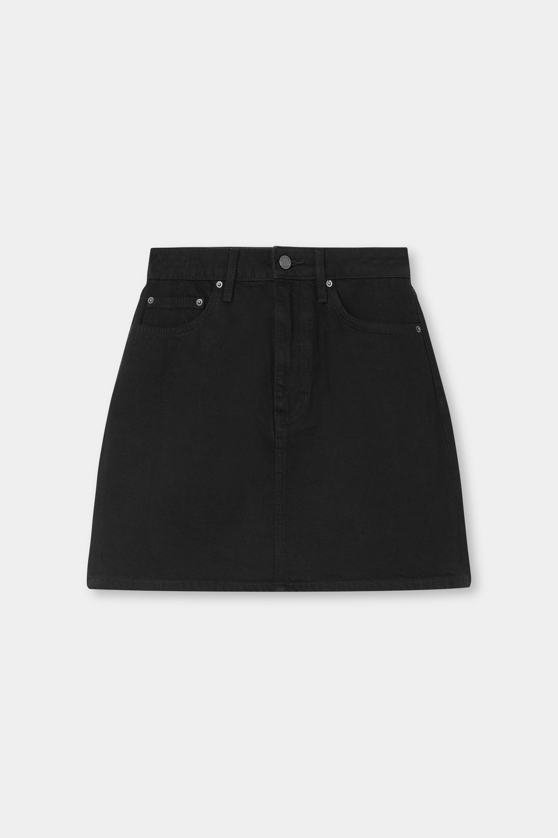 Denim Mini Skirt - Jet Black