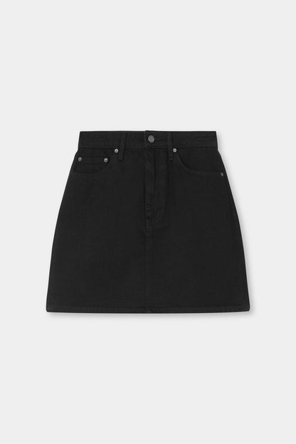 Denim Mini Skirt - Jet Black