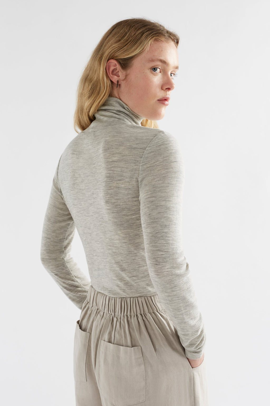 Merino Long Sleeve Skivvy - Grey