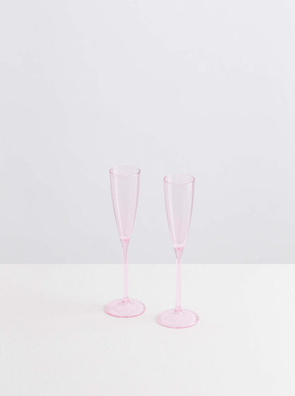 2 Champagne Flutes - Pink